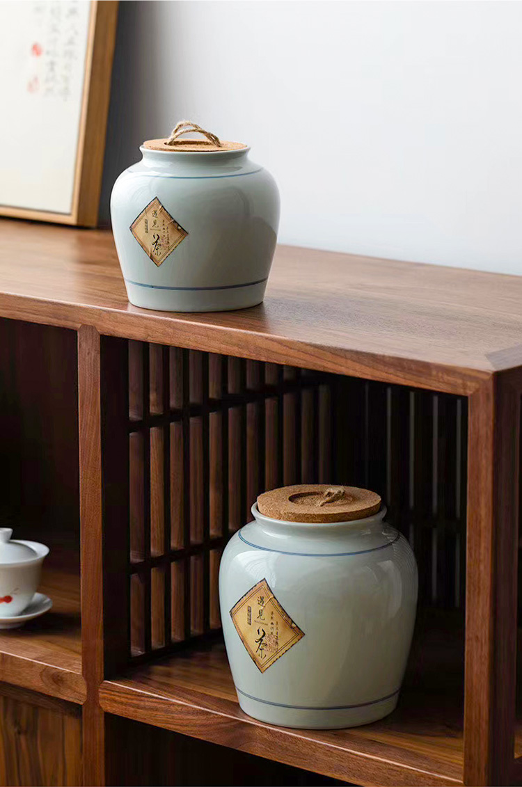 JingLan puer tea caddy fixings ceramic household storage tanks to receive storage tank seal tank of high - grade tea storehouse