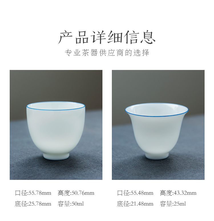 Good thing JingLanPin cup blue expressions using the sample tea cup master cup cup single CPU jingdezhen ceramics by hand kung fu tea set