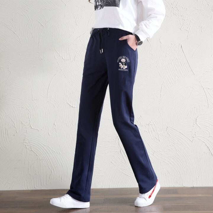 Childrens quần mùa xuân và mùa hè cô gái quần sweatpants quần dài quần thẳng sửa chữa eo sinh viên cô gái giải trí.