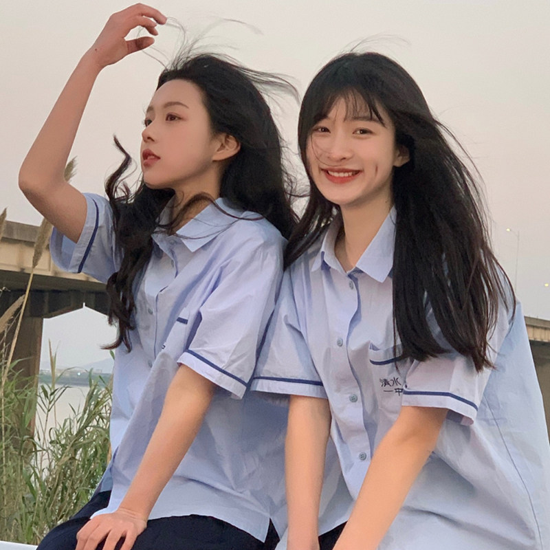 JK uniform short sleeve shirt Taiwan Normal University attached to the same school uniforms clear water One class to suit original lining woman-Taobao