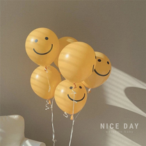 Korea ins smiley face children birthday balloon baby one year old party background wall decoration decoration