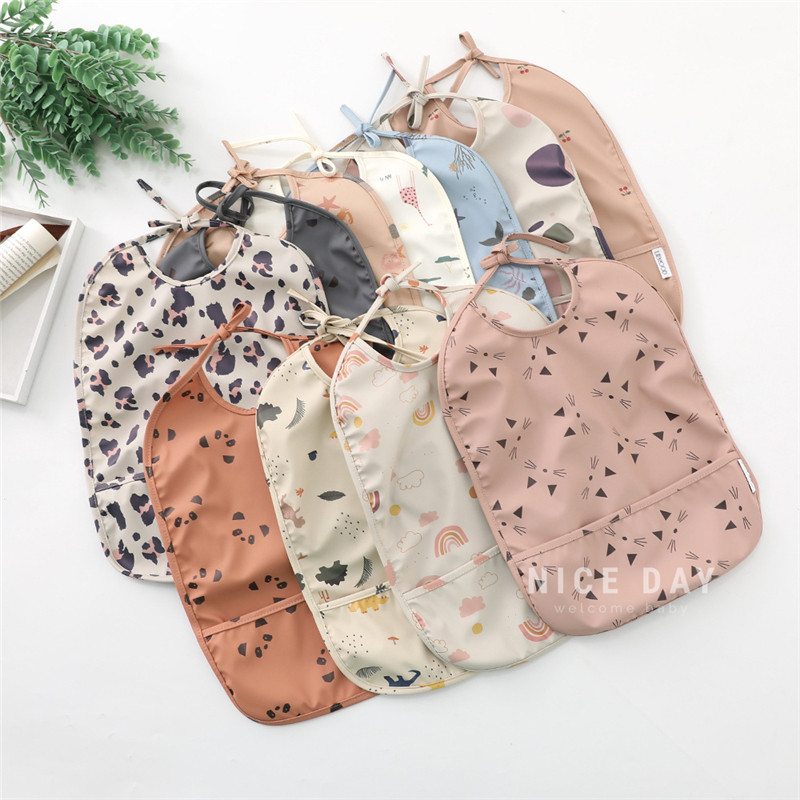 Korea ins baby waterproof purse bib baby anti-dirty eating surrounding pocket newborns Saliva Pocket Danish food Eating Containment Pocket