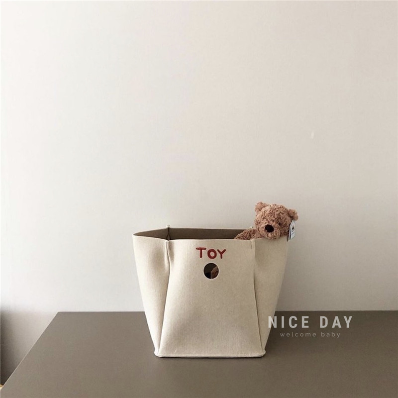 South Korean ins minimalist toy containing basket home bedroom dirty laundry containing bucket laundry basket felt containing box