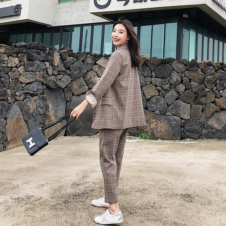 European Station Thousand Birds Striped Suit Women 2022 Spring new Korean version High-end small fragrance Mood Suits Two Sets