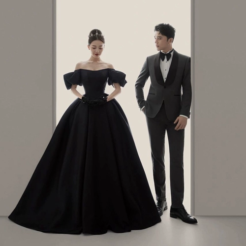 Модный ретро реквизит для фотографии для влюбленных, свадебное платье, открытые плечи