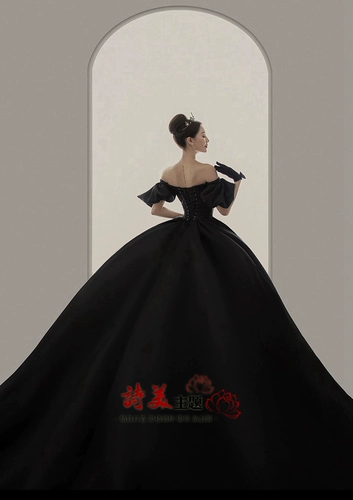 Модный ретро реквизит для фотографии для влюбленных, свадебное платье, открытые плечи