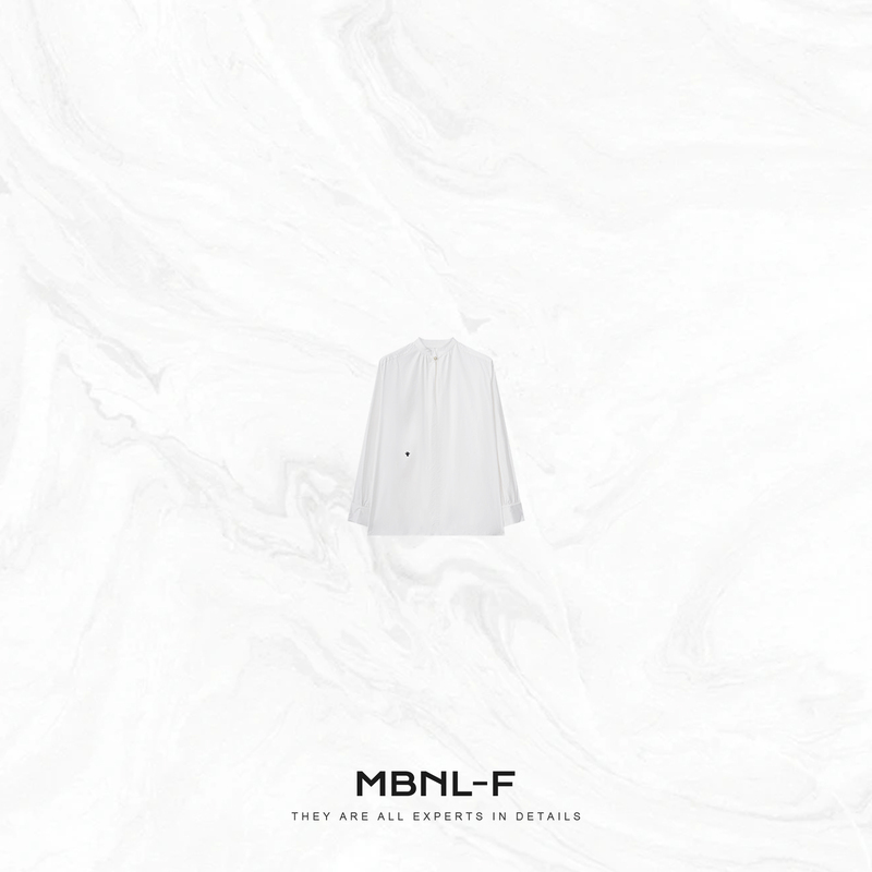 Mbnl-F "Little Bee Shirt" French-Style Simple and High-End Long-Staple Cotton Shirt Qin Lei Xm-Xcy013