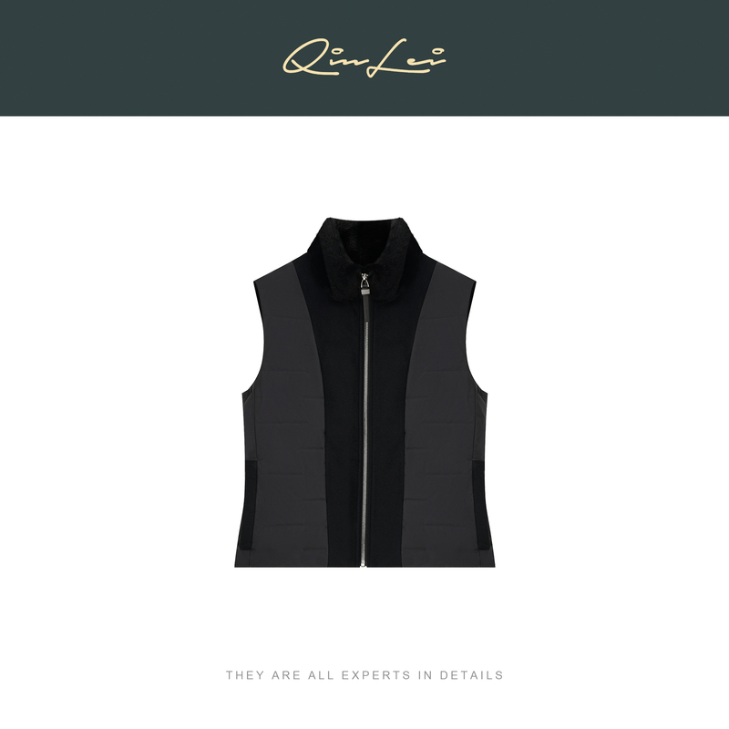 Mbnl-F Qin Lei Women's Clothing "Urban Dark Tone" 100% Mink Fur Flowing Fur Vest Xy-6Mj6016