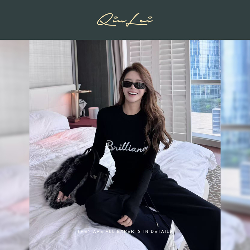 Mbnl-F Qin Lei Women's Clothing "Lai Rong. Long T" Lyocell Wool Blend Long Sleeve T-Shirt Xy-6Tx1129