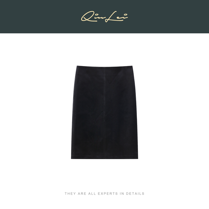 Mbnl-F Qin Lei Women's Clothing "Classic Python Pattern" Straight-Fit Hip-Hugging Split Long Leather Skirt Xy-6Bq2070 Mbnl-F Qin Lei Women's Clothing "Classic Python Pattern" Straight-Fit Hip-Hugging Split Long Leather Skirt Xy-6Bq2070
