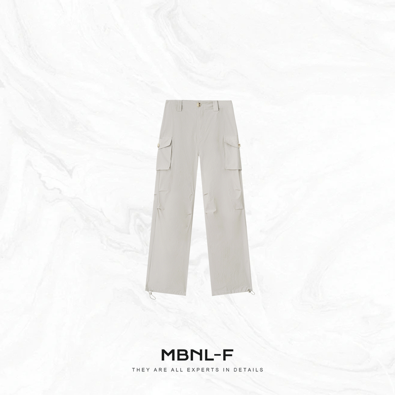 Mbnl-F Qin Lei Women's Clothing "Gila Cargo Pants" 100% Cotton Tailored Wide-Leg Cargo Pants Xm-Xkz6683