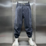 Трендовые модные демисезонные бархатные вельветовые утепленные штаны, свободный крой