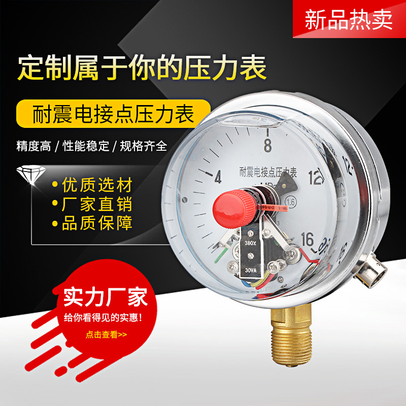 Seismic resistant joint pressure meter YNXC100 hydraulic pressure meter hydraulic hydraulic pressure double upper and lower contact contact 30VA