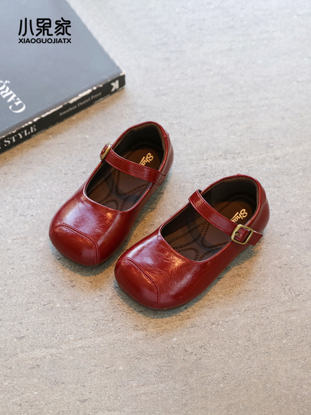 Princess Shoes for Girls, Leather Shoes for Spring and Autumn, Red Children's Shoes for Little Girls, Stylish Mary Jane Shoes for Autumn Performances