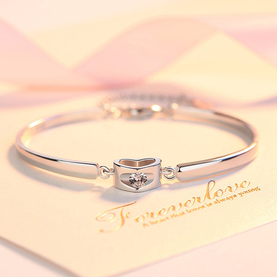 莎小姐银手链女四叶草纯银饰品日韩简约时尚学生送女友生日礼物