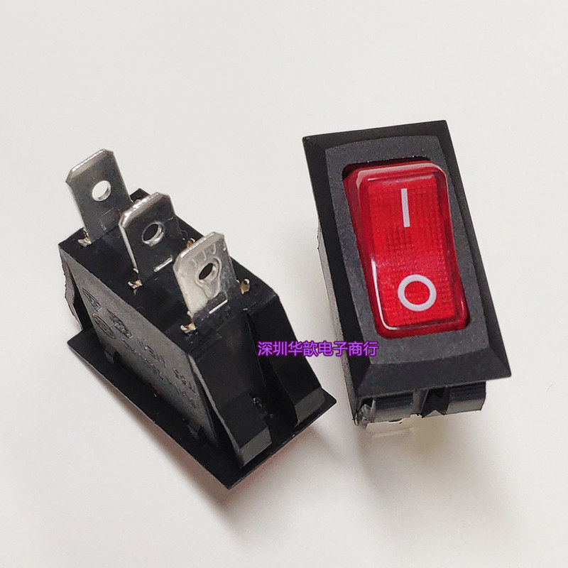 Taiwan ManupolyHONJU ROCKER SWITCH R-2-110-C5L-BR Three-foot two-gear red light rocker switch