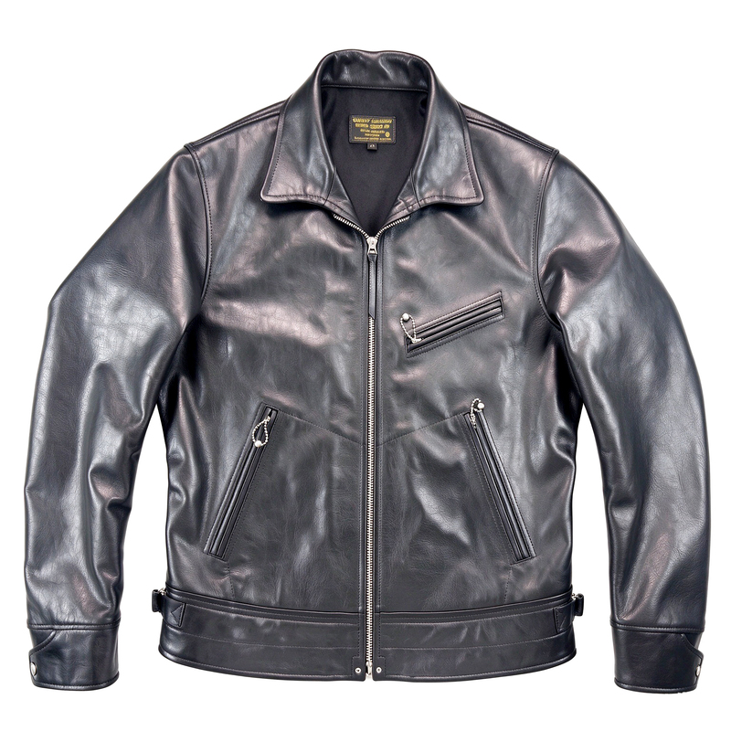 Guofo Autumn/Winter New Imported First Layer Vegetable-Tanned Cowhide Genuine Leather Mulholland Drive Motorcycle Jacket Leather Coat