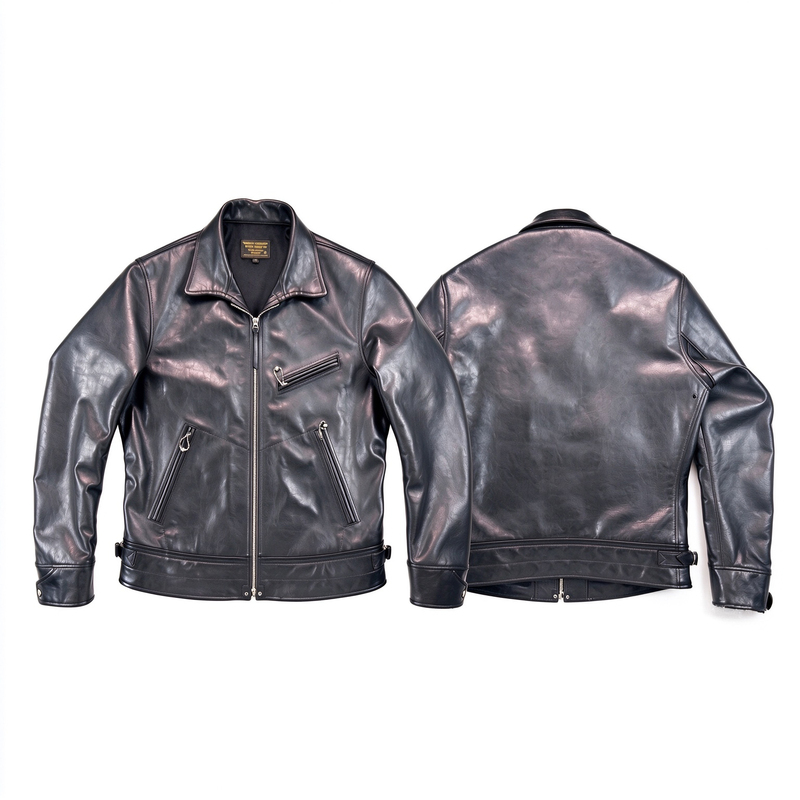 Guofo Autumn/Winter New Imported First Layer Vegetable-Tanned Cowhide Genuine Leather Mulholland Drive Motorcycle Jacket Leather Coat Guofo Autumn/Winter New Imported First Layer Vegetable-Tanned Cowhide Genuine Leather Mulholland Drive Motorcycle Jacket Leather Coat
