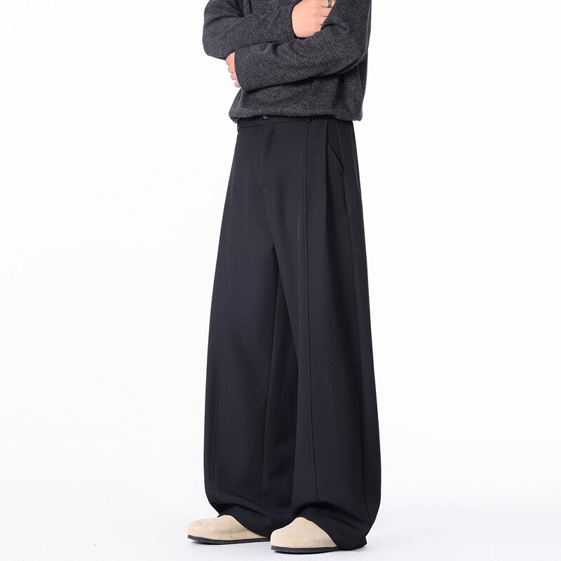 Forstnes Trendy Brand High-End Deconstructed Casual Men's Trousers American Style Loose Straight Drapey Long Pants 2026
