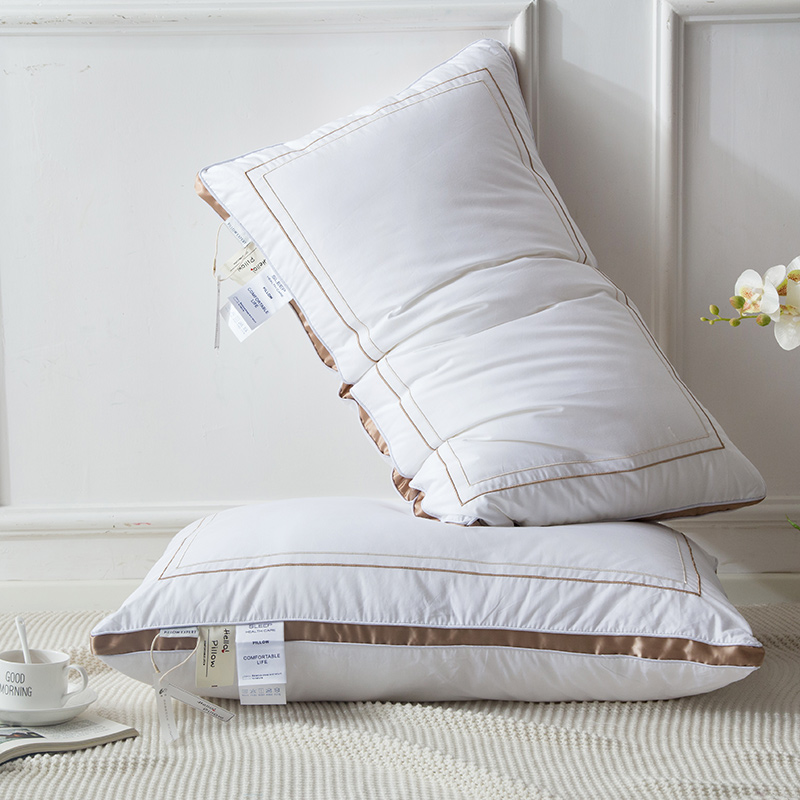 Stereo super soft feather velvet pillow pillow single cotton white star hotel neck pillow a household pillow