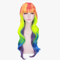 Drifting Home My Little Pony cos Wig Rainbow Head Colorful long curly anime cosplay hair