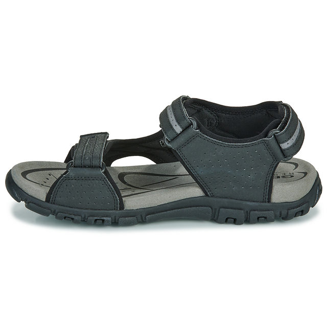 GEOX/Giles sandals ເກີບຜູ້ຊາຍບາດເຈັບແລະເປີດ-toe Velcro ເກີບຫາດຊາຍນອກ summer ສີດໍາ 2024 ຮູບແບບໃຫມ່