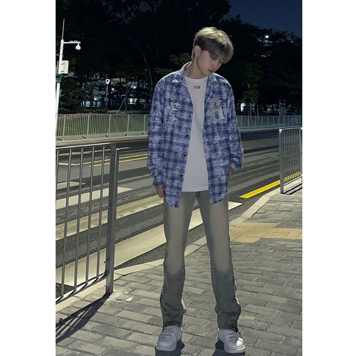 Осенняя мужская рубашка, в американском стиле