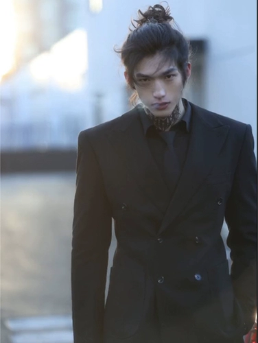 Мужской черный демисезонный классический костюм, куртка для отдыха, изысканный стиль