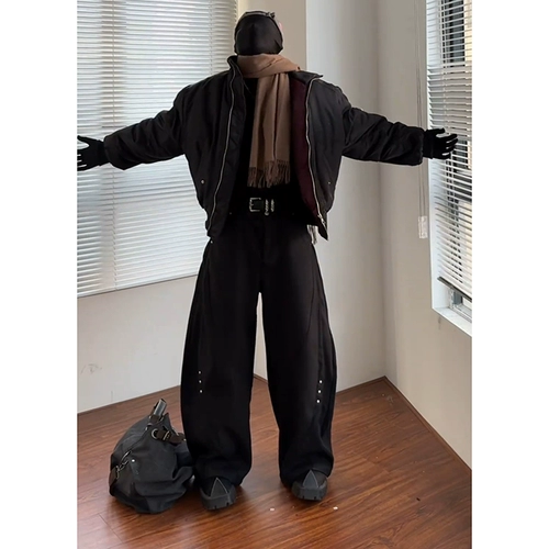 Штаны, повседневные брюки, в американском стиле, свободный крой