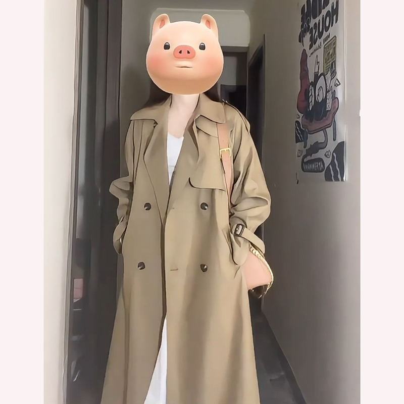 Khaki Mid-Length Trench Coat for Men 2024 New Autumn High-End Style Kruusu Suit Office Coat Khaki Mid-Length Trench Coat for Men 2024 New Autumn High-End Style Kruusu Suit Office Coat