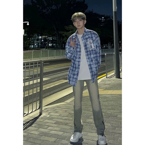 Осенняя мужская рубашка, в американском стиле