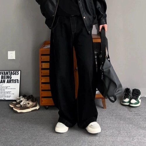 Черные джинсы, штаны, оверсайз, свободный крой