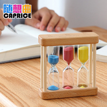 Wooden childrens brushing hourglass timer 1 3 5 three minutes time funnel mini drop creative small ornaments