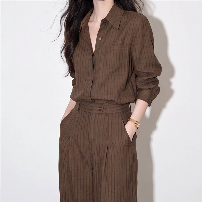 Trendy Brand Light Mature Style Shirt Set for Women, Autumn Elegant Versatile Comfortable Two-Piece Set, Waist-Cinching Slimming Fashion Set Trendy Brand Light Mature Style Shirt Set for Women, Autumn Elegant Versatile Comfortable Two-Piece Set, Waist-Cinching Slimming Fashion Set