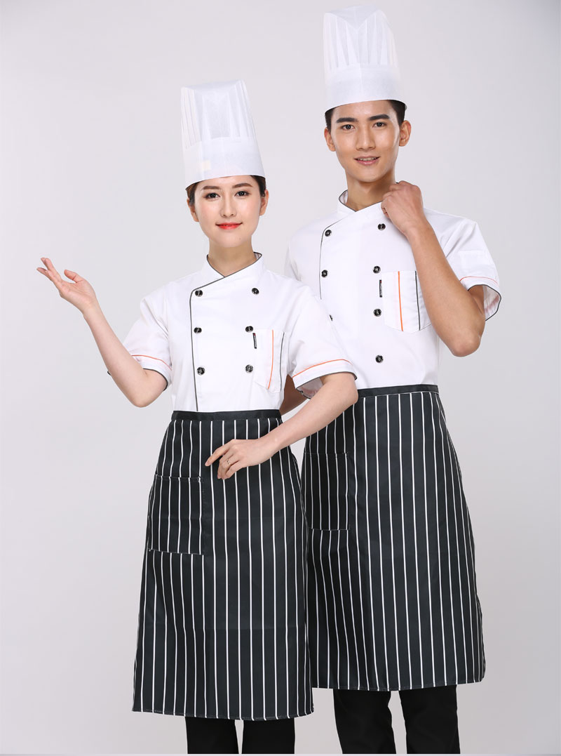 Quần áo bảo hộ lao động ngắn tay mùa hè Đặt nhà hàng Khách sạn nhà bếp Quần áo bảo hộ nam và nữ Thanh niên thoáng khí kiểu đồ bộ
