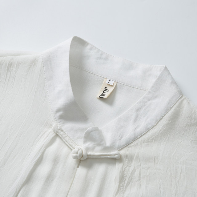 National style retro Hanfu men's summer robe cotton and linen fake two-piece loose Chinese button-up double-breasted gown ancient style men's clothing