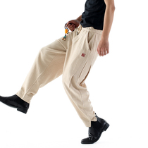 Chinese style mens pants spring and autumn cotton casual pants loose wide leg pants linen ankle-length pants Chinese bloomers