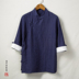 Vintage ngắn tay nút xuống áo sơ mi mùa hè mỏng Han quần áo retro nhà phù hợp với zen Tang thanh niên trà áo khoác hàng đầu 