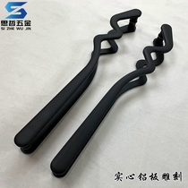 Chinese antique big handle Xiangyun door handle Bronze handle Black glass door handle Hotel wooden door handle