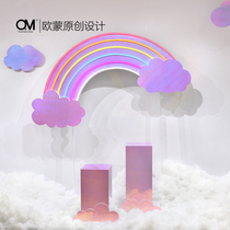 OM original clothing store net red shop scene decoration Window decoration Tanabata womens clothing store rainbow cloud props