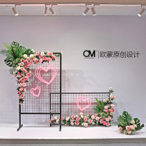 OM original Tanabata womens clothing store window decoration props net red shop Mei Chen grid atmosphere scene layout
