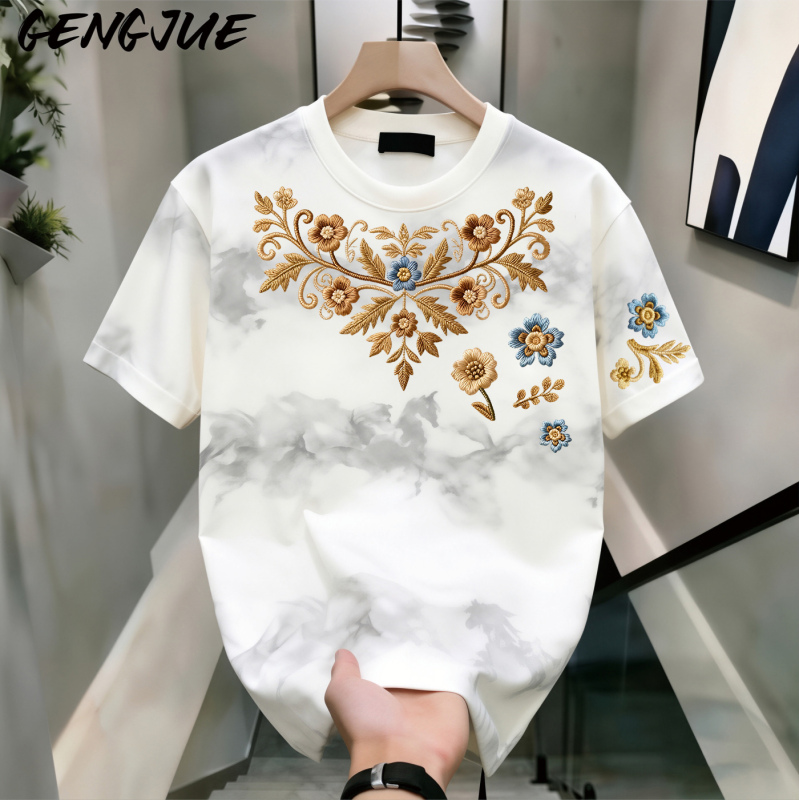 【Trendy Print】Heavyweight Tie-Dye Short-Sleeve T-Shirt for Men and Women, Loose Fit for Students, Summer ins Gradient Half-Sleeve Top 【Trendy Print】Heavyweight Tie-Dye Short-Sleeve T-Shirt for Men and Women, Loose Fit for Students, Summer ins Gradient Half-Sleeve Top