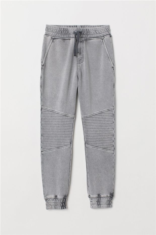 H mới xuân hè nam nữ lớn trẻ em mềm mại terry rửa cũ giản dị dây rút thun eo giả quần denim - Quần jean quần áo be trai sành điệu