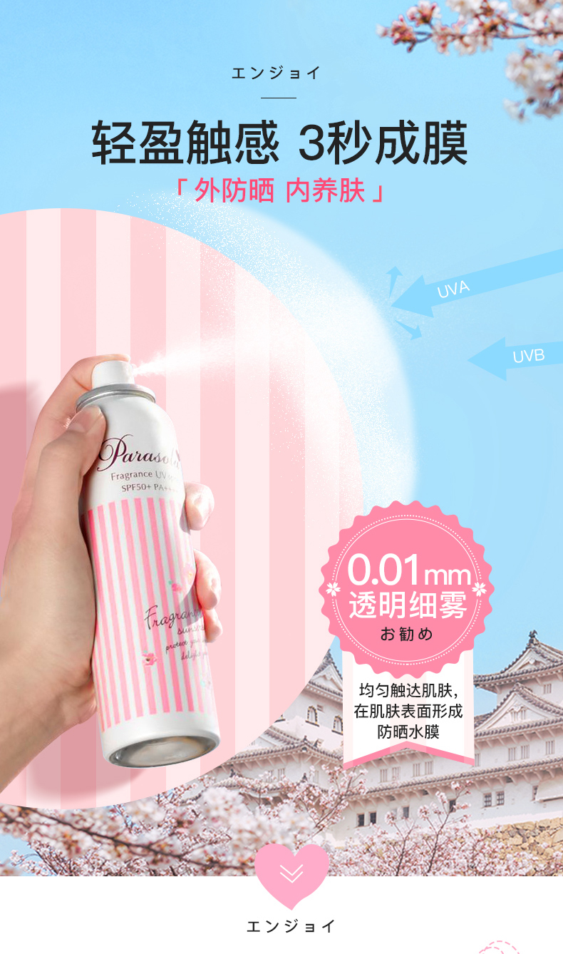 TOP1 日本 naris 防水防晒喷雾 80ml 3秒成膜 补水保湿 图7