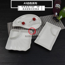 White melamine plate restaurant tableware plastic square plate imitation porcelain side dish ktv snack plate potato bar
