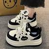 High-Fashion Niche Platform Panda White Sneakers 2024 Autumn New Casual Versatile Round-Toe Loafers