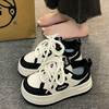 High-Fashion Niche Platform Panda White Sneakers 2024 Autumn New Casual Versatile Round-Toe Loafers
