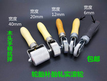 Wooden film rolling compact roller car vacuum inner tube cold patch repair compaction tire repair tool