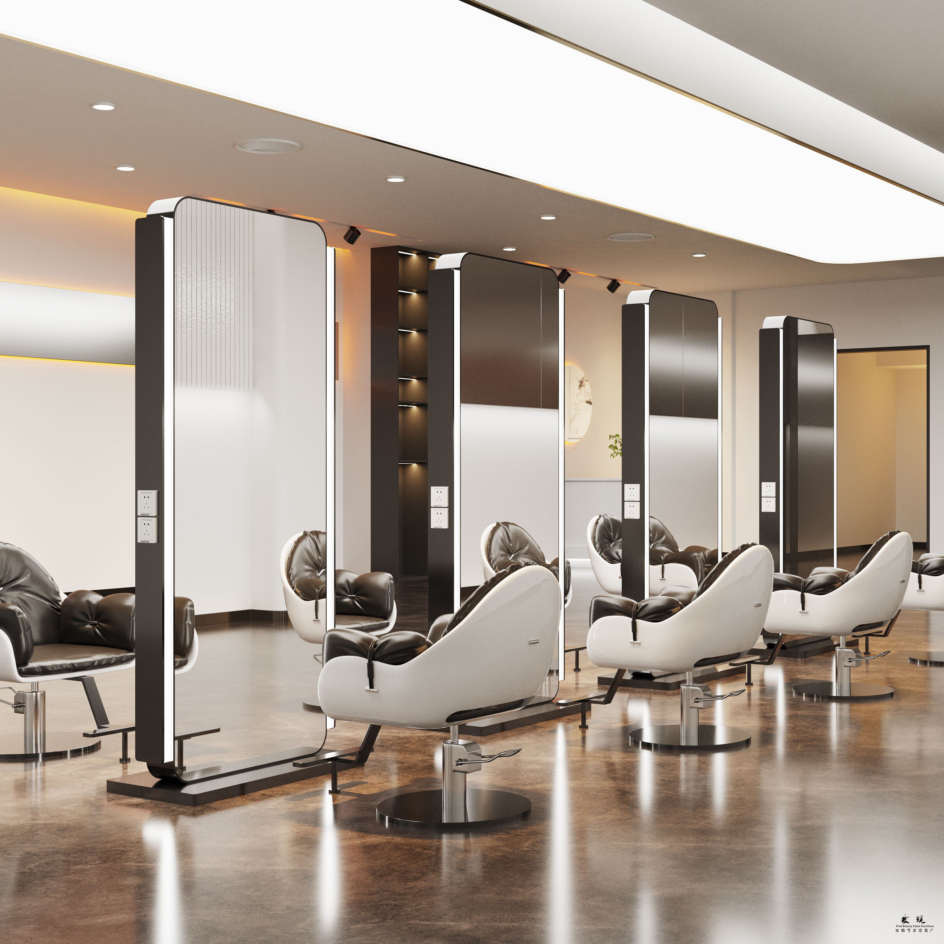 High-end hair salon mirror table fashion simple haircut double-sided with lights trendy style hair salon special light luxury mirror