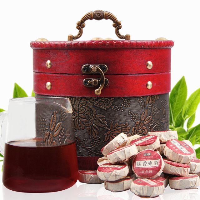 Yunnan Pu'er Tea He Changxuan Nuoxiang Mini small Tuocha Fragrant Pu'er small jade cake 600g leather cask